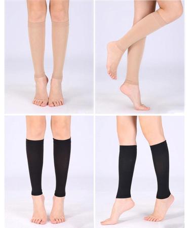 Varicose Compression Stockings for Men & Women - Knee High Support 30-40 mmHg Beige - Effective Secondary Compression Sleeve - Buy Online on GoSupps.com
