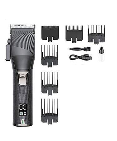 Hair Clippers Electric Barber Professional Barber Clipper Barber Supplies Cordless Men's Hair Clipper With LED Display USB Charging(Black)