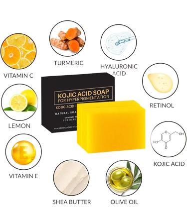 Kojic Acid Soap 3 In 1 Vitamin C & Kojic Acid & Collagen Face & Body Soap Bar Natural Brightening & Acne Control Kojic Soap Turmeric Kojic Acid Soap Moisturizing & Redness & Acne - Buy Online on GoSupps.com