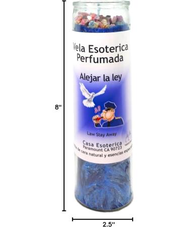 Law Stay Away Palm Wax Candle - Blue Spiritual Intention Spell | Vela CASA ESOTERICA PERFUMADA - (ALEJAR LA Ley) - International Shipping Available - Buy Online on GoSupps.com