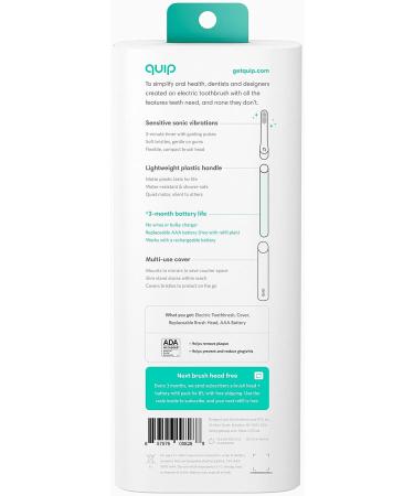 Quip Green Plastic Electric Toothbrush - Eco-Friendly Dental Care - Buy Online on GoSupps.com