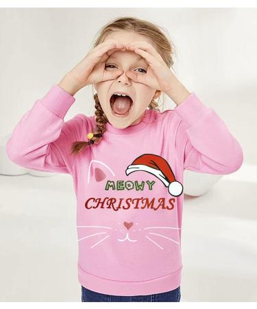 LXKA Kids Girls Christmas Jumper - Santa Reindeer Xmas Sweatshirt | Baby Toddler Xmas Cat T-Shirt | Ages 1-7 Years - Buy Online on GoSupps.com