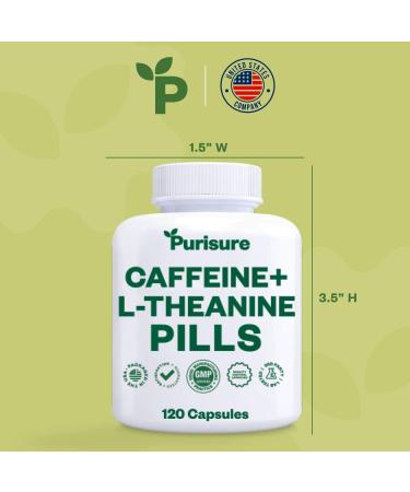 Caffeine Theanine Capsules - 100mg Caffeine + 200mg L Theanine for Energy Focus & Pre Workout | Nootropic Supplement | 120 Day Supply - Buy Online on GoSupps.com