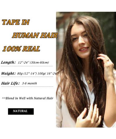 UK Fashion Shop: 40 Tresses 80g Real Hair Tape Extensions - Smooth #4 Chocolate Brown (14-inch 35cm) - Buy Online on GoSupps.com