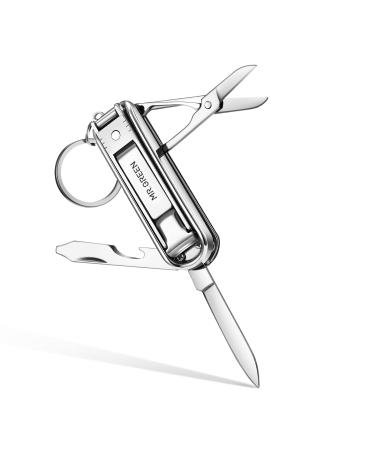 MR.GREEN Multifunctional Nail Clippers Stainless Steel Six Functions Nail Cutter Nail Files Small Knife Scissors (Small)