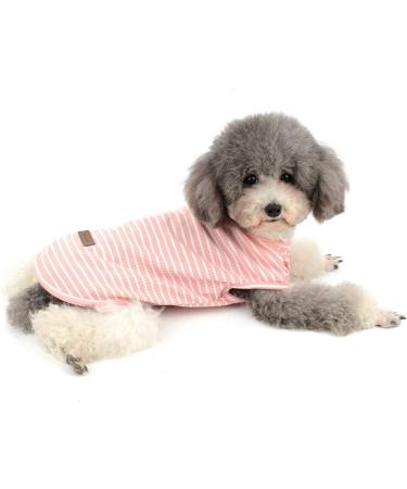 Buy Zunea Striped Dog Shirt for Small Dogs & Cats | Soft Cotton Cool Vest - Summer Tank Top - Pink L for Chihuahua & Pets - Buy Online on GoSupps.com