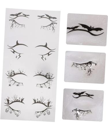 Healeved 4 Pairs Halloween Eyeliner Stickers Red Eyeshadow Stickers Girl Stickers Face Decals Pvc Black - Buy Online on GoSupps.com