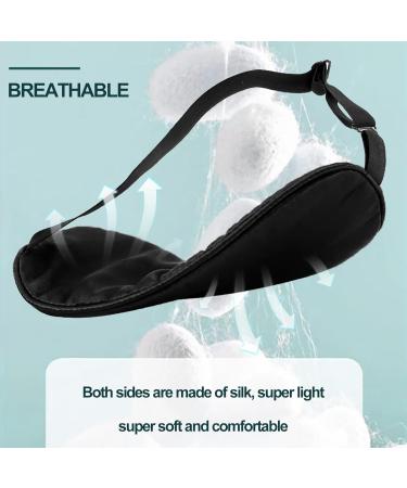 Quelcc Sleep Mask 2 Pack Silk Eye Mask Soft Eye Mask for Sleeping Light-Blackout Design with Adjustable Strap for Night Travel Nap (Black) 2 count (Pack of 1) - Buy Online on GoSupps.com