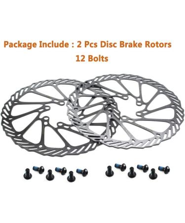 Pair of 160mm Stainless Steel Bike Disc Brake Rotors - 6 Bolt for Road, Mountain, BMX Bikes (Black) - Includes 6 Screws - Buy Online on GoSupps.com