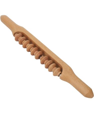 Wood Lymphatic Massage Roll Rod | Myofascial Relief & Gastro-Cellulite Massager | 10-Wheel Body Massage Tool for Optimal Wellness - Buy Online on GoSupps.com
