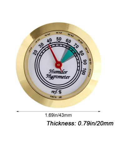 Cigar Hygrometer 43mm Mini Round Metal Hygrometer Cigar Tobacco Humidity Gauge Applicable Cigar Humidor Case Accessory - Buy Online on GoSupps.com