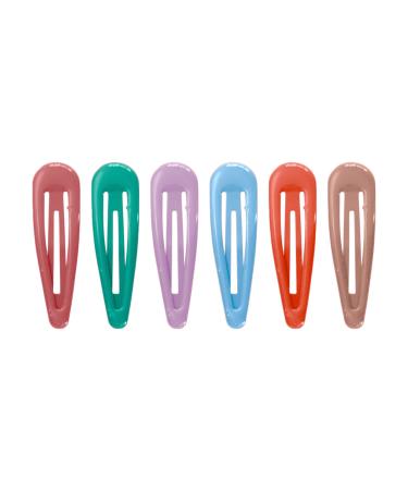 HD Novelty Hair Accessories Snap Hair Clips Bendies Sleepies 6Pcs 5CM Snap Hair Clips School Colours Hairclips Hair Accessories for Girls & Women (Light Colors)