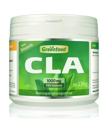 CLA 1000 mg 240 capsules high -dose conjugated linoleic acid made of thistle oil - without artificial additives without genetic engineering 240 pieces (1 Pack) - Buy Online on GoSupps.com