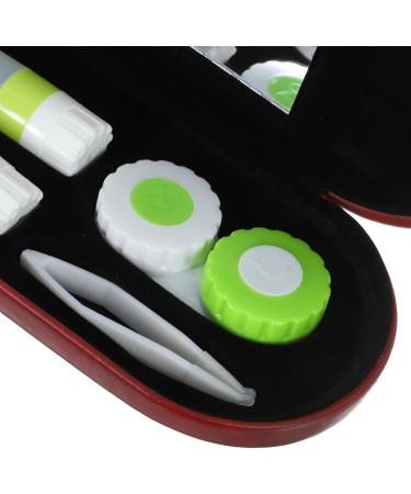 Healvian Double Glasses Case - 2 in 1 Portable Dual-Sided Contact Lens Container with Mirror & Tweezer | Red - Buy Online on GoSupps.com