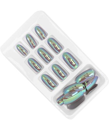 Full Cover False Nails Easy Trim File Artificial Fake Nails Convenient 12 Different Sizes Bright Color Fashionable for Home Use for Nail Salons(LG06) - Buy Online on GoSupps.com