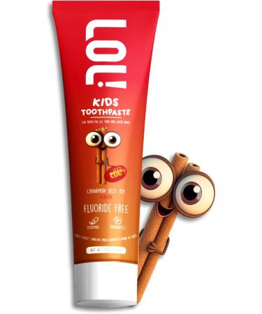 LOL Kids Fluoride-Free Toothpaste 2-Flavors Pack | Nano-Hydroxyapatite Probiotics Vitamins A C E | Safe if Swallowed No SLS | 1 Peppermint 1 Cinnamon Flavor - Buy Online on GoSupps.com