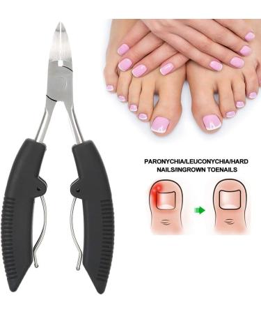 Cuticle Scissors Ingrown Toenail Clipper Stainless Steel Convenient Thick Ingrown Toe Nail Clippers for Correct Embedded Nails Relieve Pain(Black) - Buy Online on GoSupps.com