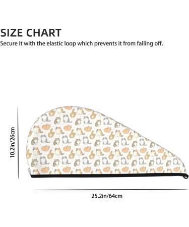 Hand Drawn Cute Cat Microfiber Hair Towel - Super Absorbent Coral Velvet Wrap for Women | Quick Dry for Long Curly & Thick Hair - Buy Online on GoSupps.com