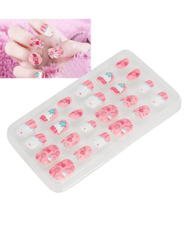 Cartoon Pattern Girls' Fake Nails - Shiny Removable Nail Art for Home & Studio - Buy Online on GoSupps.com