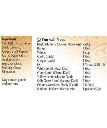 National Foods Haleem Recipe Mix 1.51 oz (43g) | Traditional Curry Spice Powder | Essential South Asian Dish | Lentil & Meat Stew Seasoning Food | Box Pack | Pack of 12 Haleem 43g (Pack of 12) - Buy Online on GoSupps.com