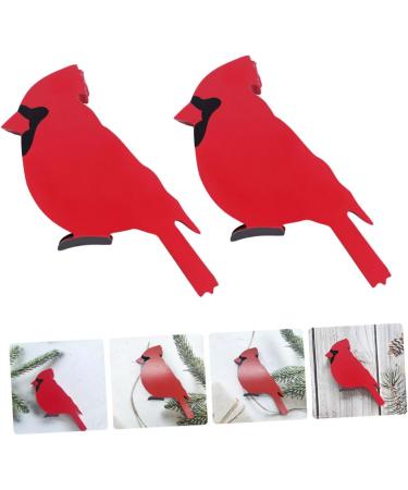 LIFKICH 2pcs Ornaments Woodpecker Garden Ornament Wood Craft Bird Adornment Scene Adornment Hanging Bird Pendant Birds Crafts Tree Home Bird Decor Home Decor Wooden House Red Christmas - Buy Online on GoSupps.com