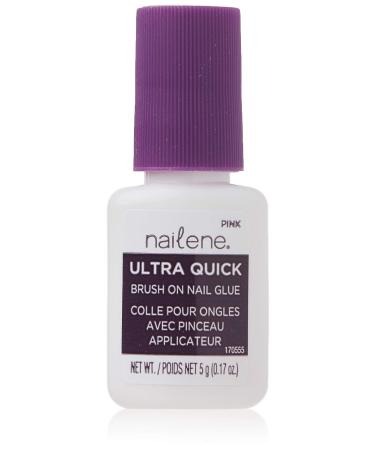 Nailene Pink Brush-On Nail Glue  0.10 oz   Durable  Easy to Apply False Nail Glue   Repairs Natural Nails   Quick-Drying Nail Adhesive Lasts Up to 7 Days   Nail Care Essential  1 pack (COSNAI842) 1 Count (Pack of 1)
