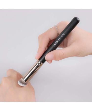 ENERGY Mini Angled Flat Top Concealer Brush for Under Eye & Nose Contour - Small Kabuki Makeup Brush for Flawless Blending & Setting - Buy Online on GoSupps.com