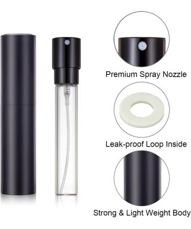 Travel Perfume Atomizer 10ml - Refillable Twist-Up Pocket Perfume Spray Bottle (Black) - Perfect for On-the-Go Fragrance - Buy Online on GoSupps.com