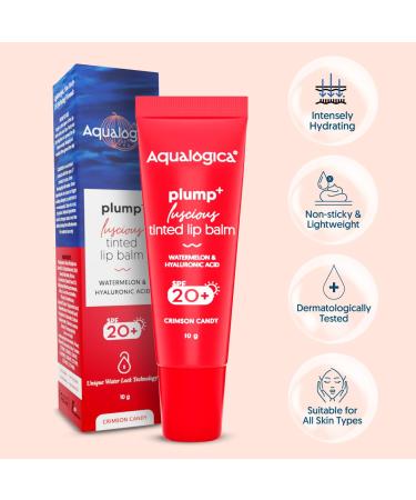Crimson Candy Tinted Lip Balm SPF 20 | Hydrating Watermelon & Hyaluronic Acid | Long Lasting Lip Care | Soft Lips - 0.35 Oz - Buy Online on GoSupps.com