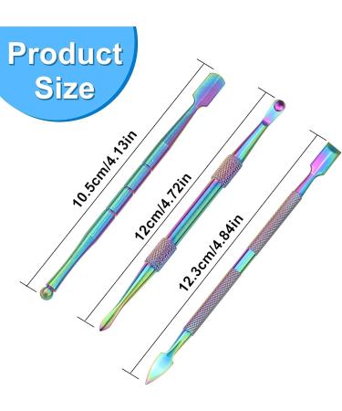 Rainbow Wax Carving Tools Set - 3 Pieces Double-Ended Stainless Steel DAB Tool in Transparent Box for Jewelry Detailing and Modeling - Buy Online on GoSupps.com