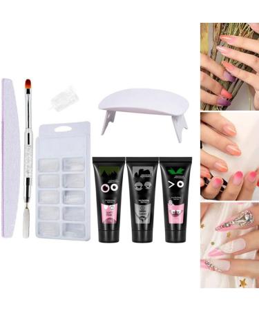 Nail Extention Gel Kit 3 Colors Nail Extension Gel UV Lamp False Nail Tips Style2 Nail Extension Set - Buy Online on GoSupps.com