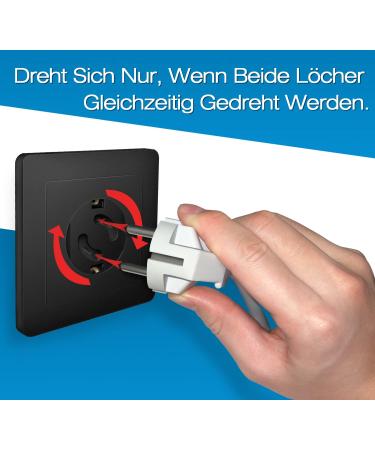 Norjews Child Locking Socket Protection (20 Pieces) - Rotary Mechanism Safety for Babies & Children - Black Socket Fuse - Buy Online on GoSupps.com