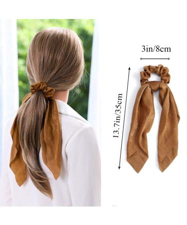 Kakaco Black Satin Silk Hair Scrunchies - Pack of 4 | Elastic Hair Ties Bands for Women and Girls | Red Ponytail Holder - Style A - Buy Online on GoSupps.com