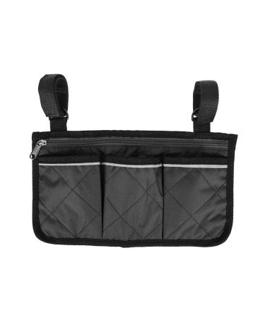 Scooter Side Bag Armrest Side Bag Wheelchair Side Bag Multifunctional Walker Hanging Pouch for Walkers Scooters(Black)