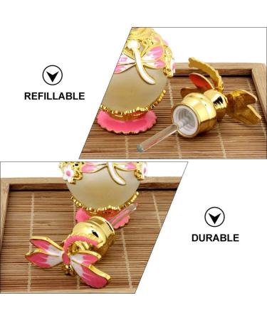 minkissy Glass Containers Empty Perfume Bottle 15ML Jeweled Vintage Refillable Essential Oil Dropper Bottle Decorative Dropper Bottle for Home Travel Retro Perfume Bottle Perfume Ornament Pink - Buy Online on GoSupps.com