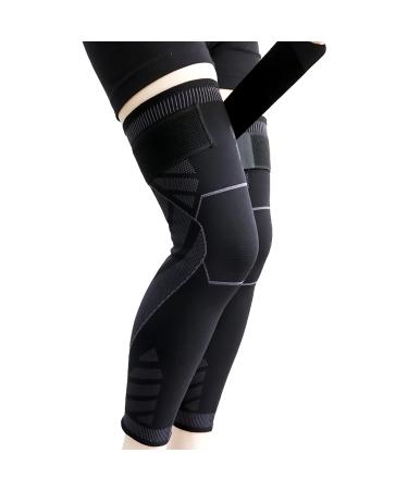 Goosom Kniebandage long 2 pieces of adjustable knee -minds knee support compression knee protectors for sports slipproof breathable breathable elastic unisex K50 (black XL) K50 XL