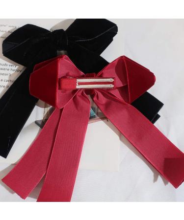 Buy Velvet Hair Bows Alligator Clips - Stylish Hair Accessories for Girls & Women | 2 Pack - Buy Online on GoSupps.com
