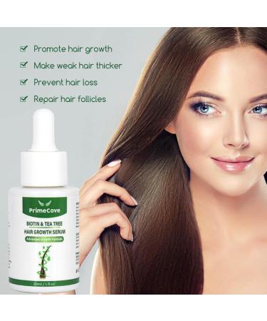 PrimeCove - Biotin & Tea Tree Hair Growth Serum (30ml) | Stimulate Growth Reduce Graying & Nourish Roots | Advanced & Natural Formula - Buy Online on GoSupps.com