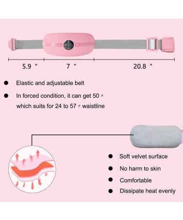 Portable Cordless Electric Waist Belt Device, Fast Heating Pad for Cramps - 3 Heating Levels & 3 Vibration Massage Modes - Menstrual Belly Heating Pad for Women & Girls - Pink - Buy Online on GoSupps.com