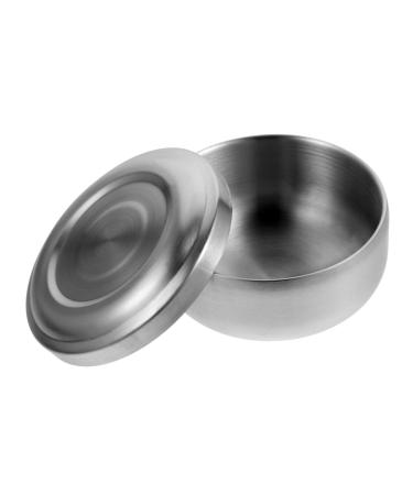 Frcolor 3st shaving bowl with lid shaving shell for salon practical shaving bowl travel stainless steel suits for men lid holds shaving foam shell shaving bowls for men shave beard