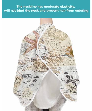 Blue Purple Seahorse Barber Cape - Nautical Hair Cutting Cape for All Ages | Adjustable Neckline 55x63 Inch | Stylish Hairdressing Accessory - Buy Online on GoSupps.com