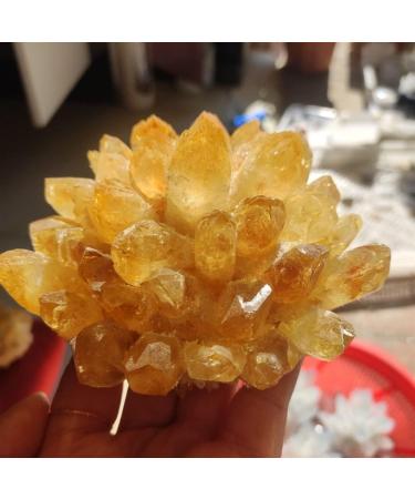 Crystal Rough Specimen Healed 1PC Natural Yellow Ghost Phantom Quartz Crystal Cluster Specimen Home Decoration Office Living Room Crystal Decora As a Gift 400-500g - Buy Online on GoSupps.com