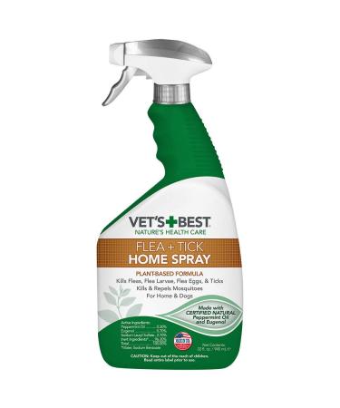 Vet's Best Flea and Tick Home Spray | Flea Treatment for Dogs and Home | Flea Killer with Certified Natural Oils 32 oz