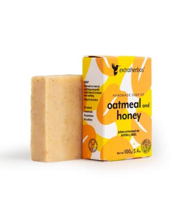 Handmade Oatmeal and Honey Soap 100% Natural exfoliating | Ideal for mixed skins sensitive skins it soothes irritations and softens the skin for face and body 100g.