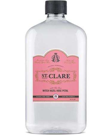 St Clare Rosewater, Aloe & Witch Hazel Alcohol-Free Facial Toner - 16oz | Skin Care with Rose Water & Aloe Vera | Gentle Toner for Face & Skin - Buy Online on GoSupps.com