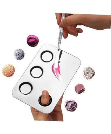 3pcs Nail Art Palette Set - Manicure Tools with Spatula | Metal Nail Polish Trays for Professional Nail Painting - Buy Online on GoSupps.com