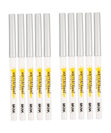 POPETPOP 10 Pcs White Lying Silkworm Pen Highlighters White Eye Liner Pencils Makeup Pencil Girl Makeup Stick