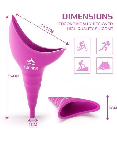 Female Urination Device - Silicone Funnel Urine Cups for Women | Portable & Reusable Pee Funnel for Outdoor Activities & Camping (Fuchsia Purple) - Buy Online on GoSupps.com