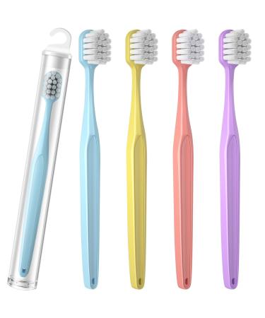 Toothbrush extra soft nano toothbrush for sensitive teeth and gums travel toothbrush for adults cartoon toothbrushes for women (4 Pack)