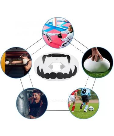 iFCOW Football Mouth Guard with Helmet Strap Superior Sports Mouth Guard for Boxing Basketball & Lacrosse Safe Comfortable & Durable - White - Buy Online on GoSupps.com